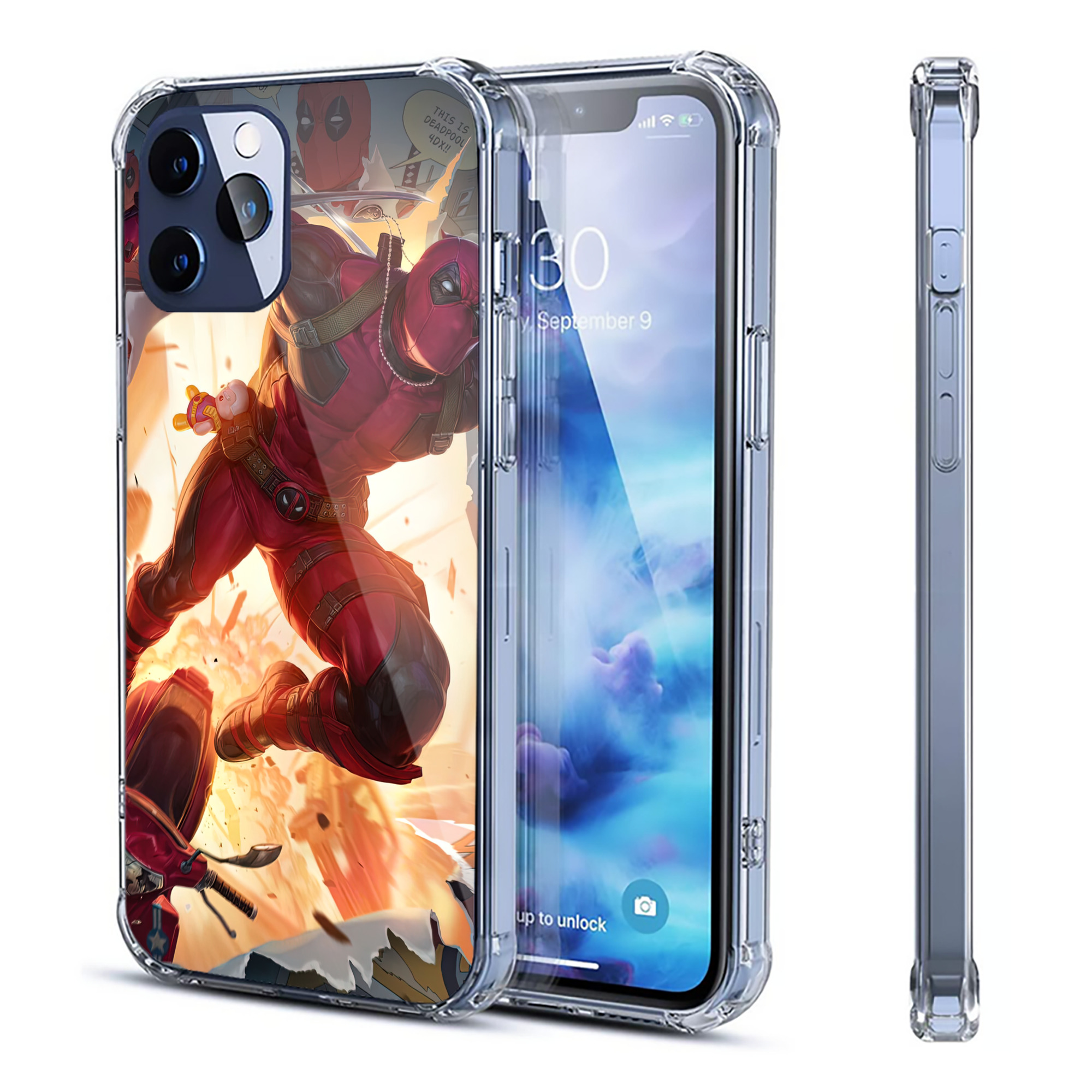 （画像用） Deadpool デッドプール 【iPhone 12シリーズ対応】透明スマホケース（クリアソフトケース）